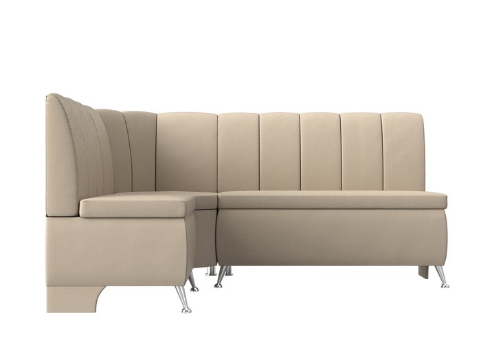 Кухонный угловой диван Кантри бежевого цвета (экокожа) левый угол - купить Угловые диваны по цене 35999.0