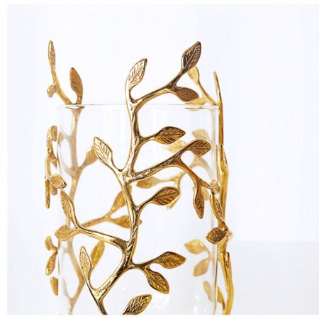 Ваза стеклянная Рамус золотого цвета - купить Вазы  по цене 7590.0