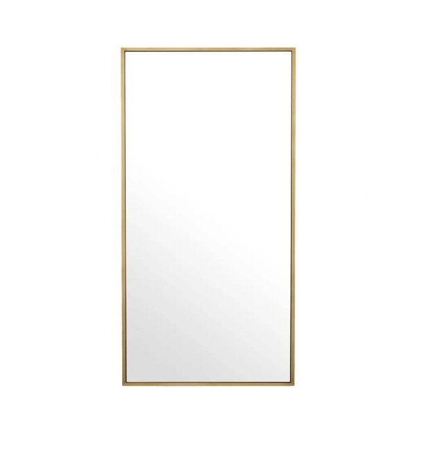 Зеркало настенное Parallax 100х200 в металлической раме золотого цвета