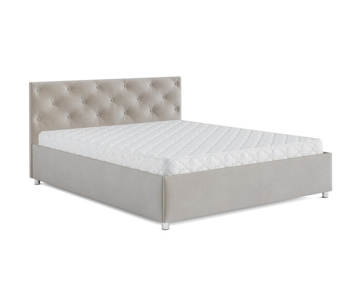 Кровать Классик 160х190 бежевого цвета с подъемным механизмом (вельвет) - купить Кровати для спальни по цене 28090.0