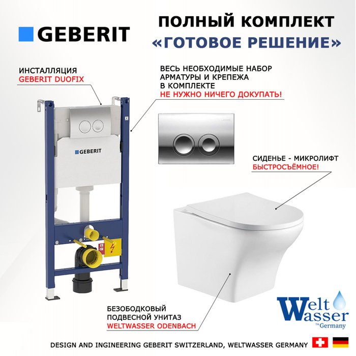 Комплект 3 в 1 инсталляция Duofix