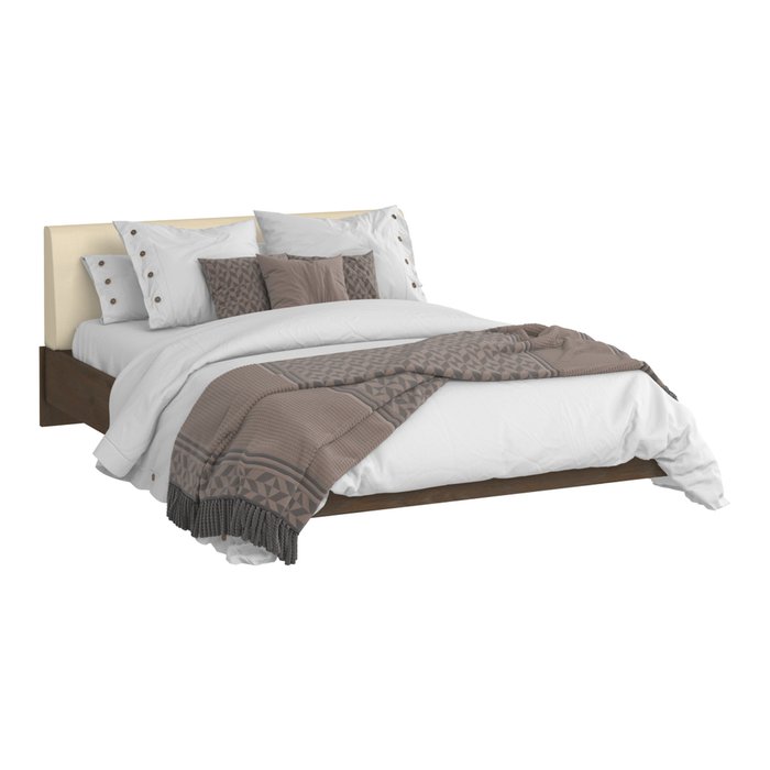 Кровать Сиена 140х200 с бежевым изголовьем - лучшие Кровати для спальни в INMYROOM