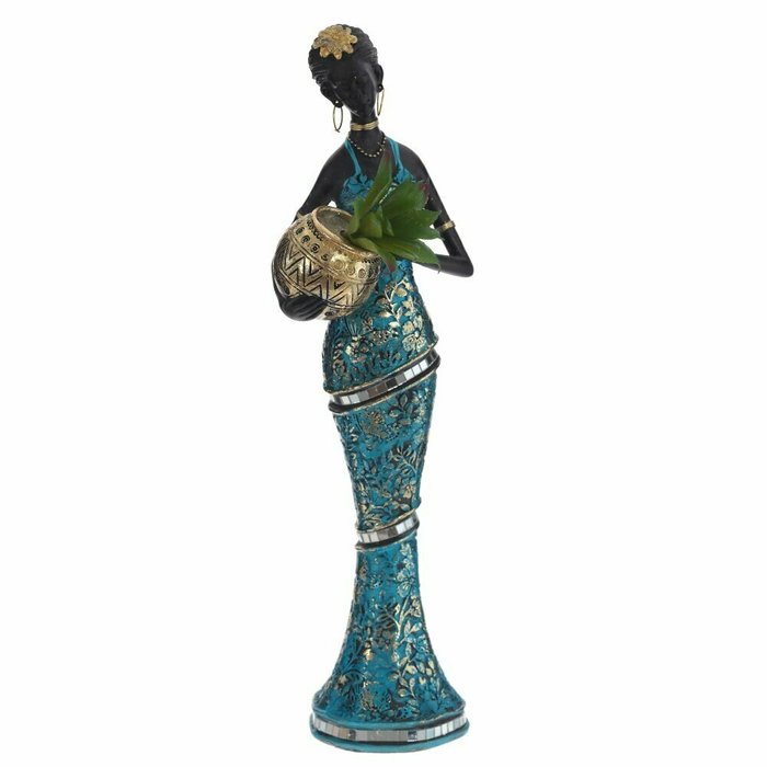 Фигура декоративная Африканка черно-голубого цвета