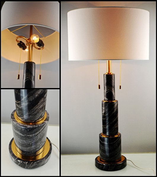 Настольная лампа с мраморным основанием - купить Настольные лампы по цене 60450.0
