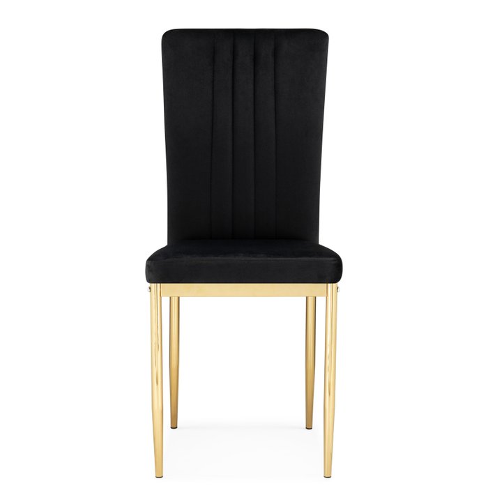 Стул Rek черного цвета с золотыми ножками - купить Обеденные стулья по цене 3990.0