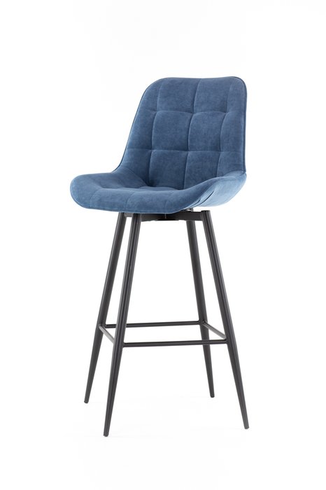 Стул барный Elis Bar cross conus синего цвета - купить Барные стулья по цене 10977.0