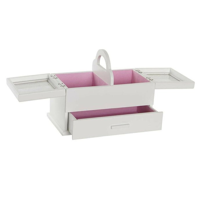Шкатулка 16 x 17 x 28 cm Белый Светло Pозовый Деревянный MDF - купить Шкатулки по цене 5532.0