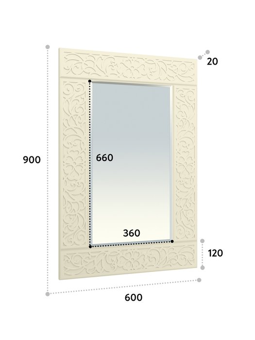 Настенное зеркало Соня Премиум 60х90 ванильного цвета - купить Настенные зеркала по цене 6618.0
