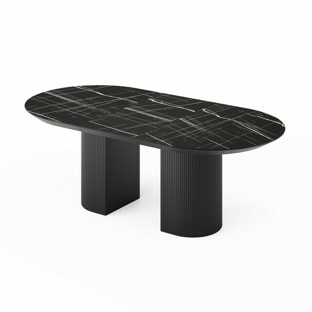 Раздвижной обеденный стол Рана черного цвета - купить Обеденные столы по цене 199162.0