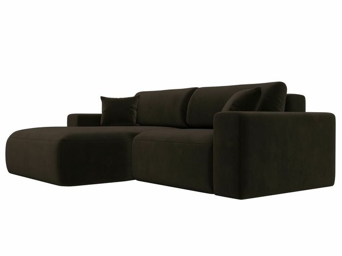Угловой диван-кровать Лига 036 Классик темно-коричневого цвета левый угол - лучшие Угловые диваны в INMYROOM
