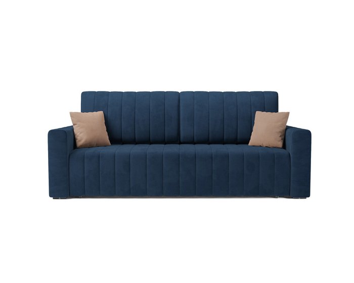 Прямой диван-кровать Лондон темно-синего цвета - купить Прямые диваны по цене 38190.0