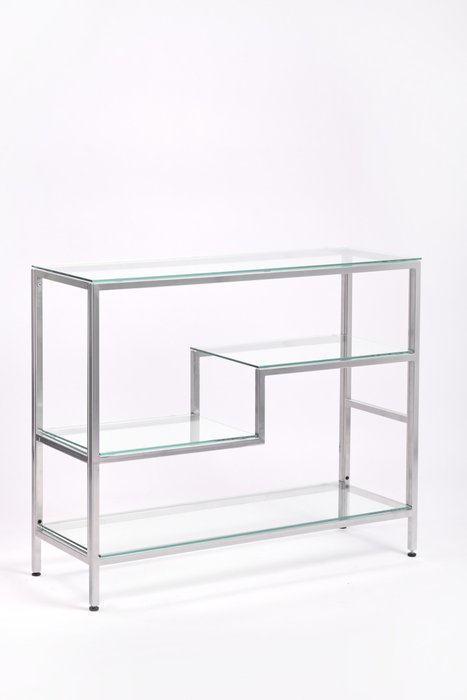 Консольный стол L серебряного цвета со стеклянной столешницей - лучшие Консольные столы в INMYROOM