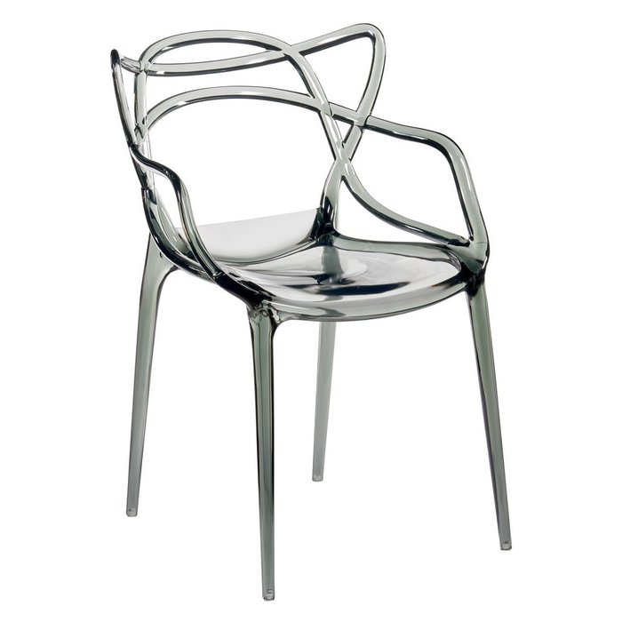 Набор из четырех стульев серого цвета с подлокотниками - купить Обеденные стулья по цене 49060.0
