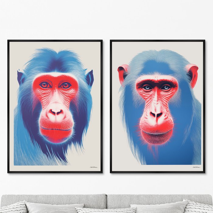 Набор из двух репродукций картин The Monkeys, 2024г. - купить Картины по цене 49998.0
