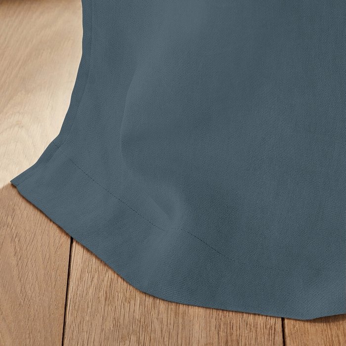 Штора затемняющая из стираного льна с кожаными шлевками Private 140x220 синего цвета - лучшие Шторы в INMYROOM Штора затемняющая из стираного льна с кожаными шлевками Private 140x220 синего цвета - лучшие Шторы в INMYROOM