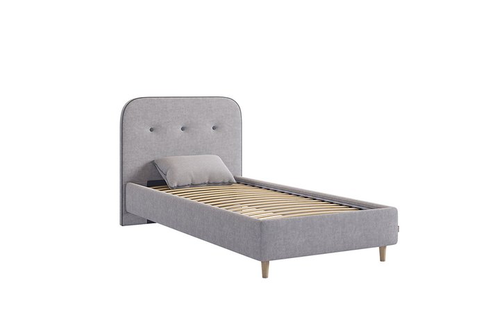 Кровать Лео 90х200 серого цвета без подъемного механизма - купить Кровати для спальни по цене 18290.0