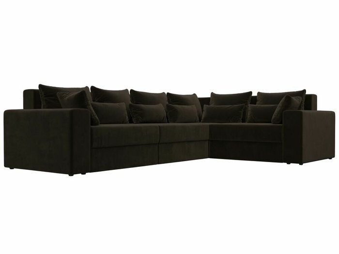 Угловой диван-кровать Майами Long темно-коричневого цвета правый угол - лучшие Угловые диваны в INMYROOM