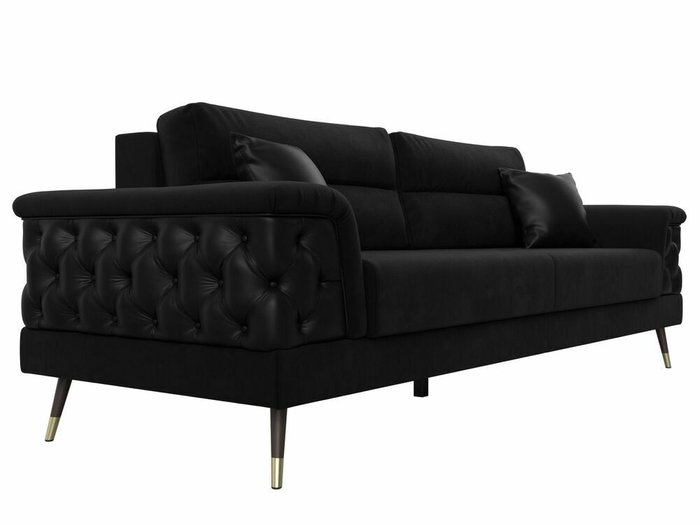  Прямой диван-кровать Лига 023 черного цвета - лучшие Прямые диваны в INMYROOM