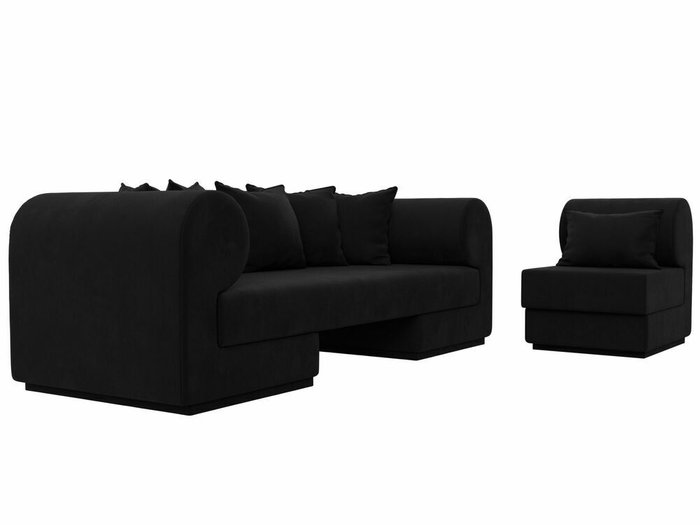Набор мягкой мебели Кипр 2 черного цвета - лучшие Комплекты мягкой мебели в INMYROOM