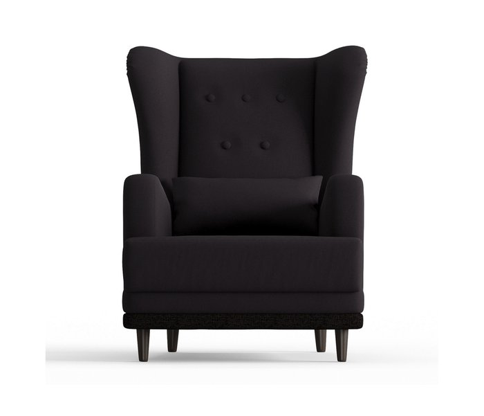 Кресло Лорд в обивке из велюра черного цвета - купить Интерьерные кресла по цене 13290.0