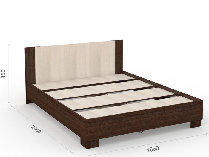 Кровать Аврора 160х200 темно-коричневого цвета - лучшие Кровати для спальни в INMYROOM