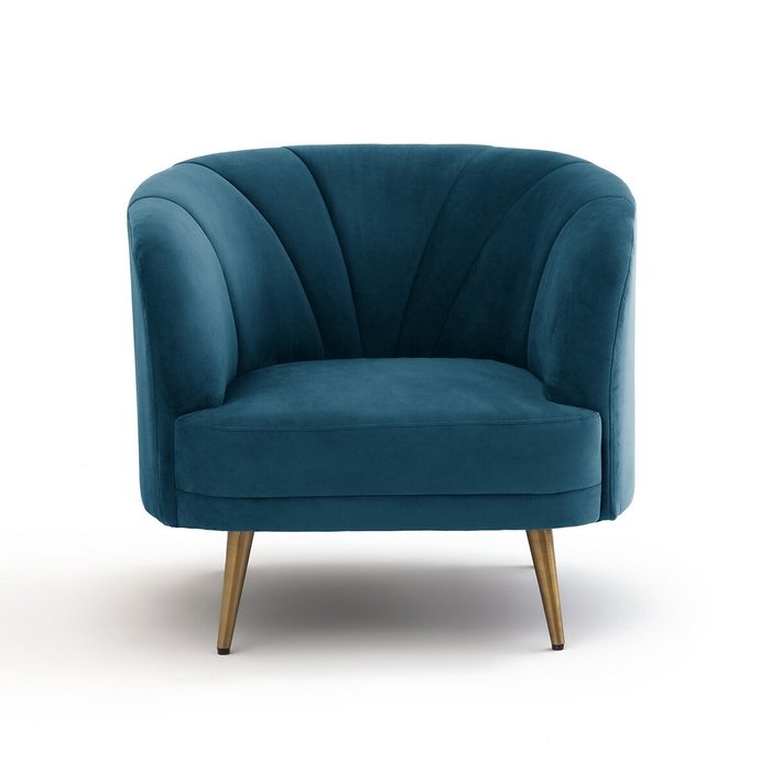 Кресло велюровое Leone синего цвета - купить Интерьерные кресла по цене 45143.0