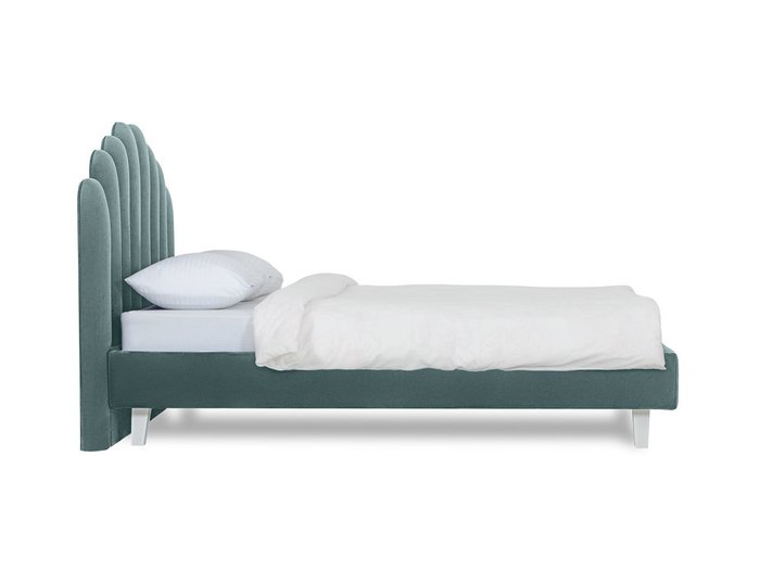 Кровать Queen Sharlotta L 160х200 серо-синего цвета  - лучшие Кровати для спальни в INMYROOM