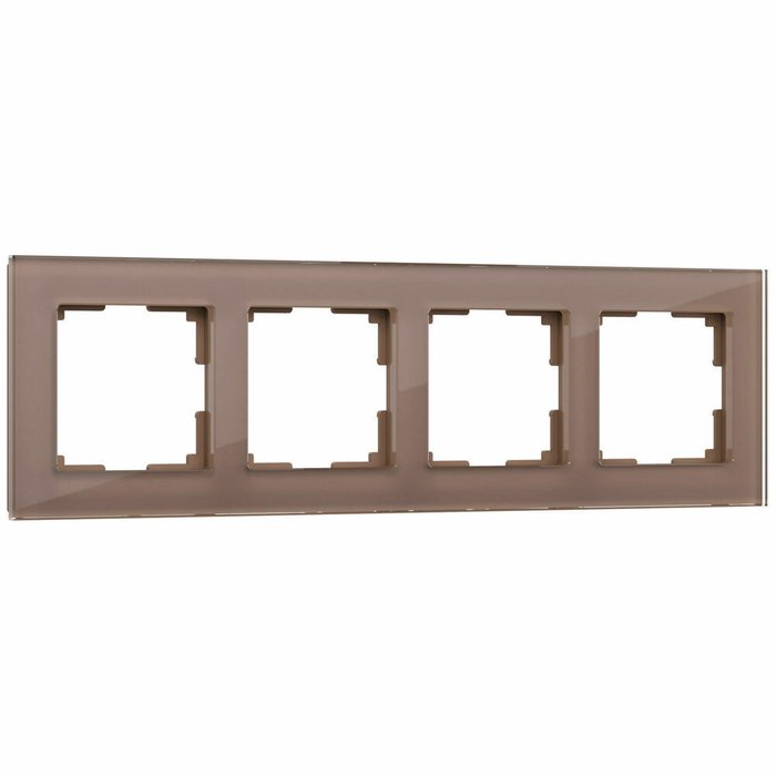 Рамка из стекла на 4 поста Favorit латте W0041142 Рамка из стекла на 4 поста Favorit латте W0041142