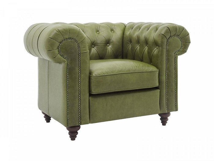 Кресло Chesterfield зеленого цвета - купить Интерьерные кресла по цене 142600.0