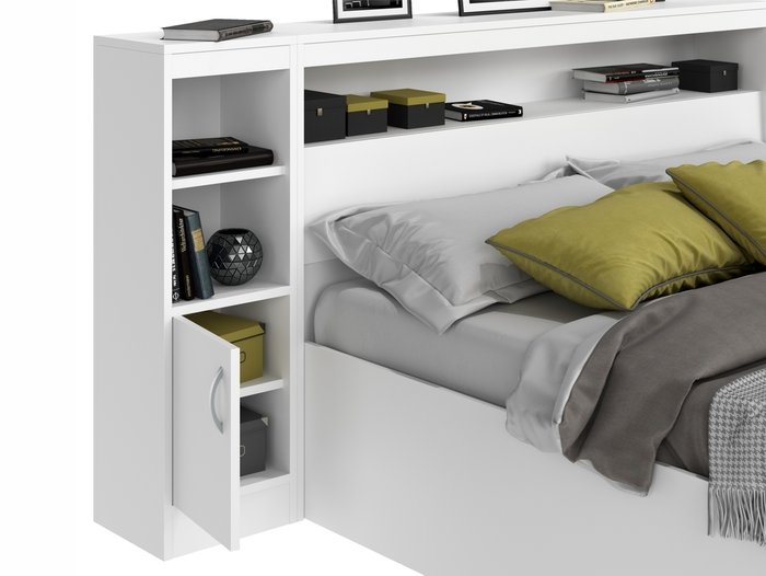 Кровать Виктория 160х200 белого цвета с ящиками - купить Кровати для спальни по цене 34300.0