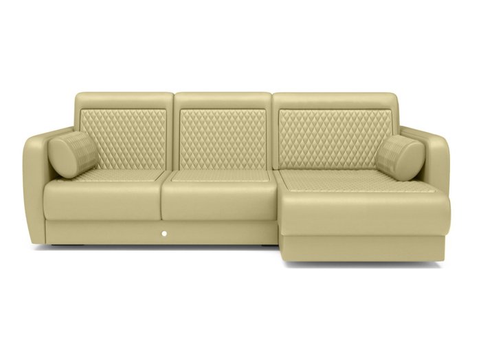 Угловой диван-кровать светло-оливкового цвета