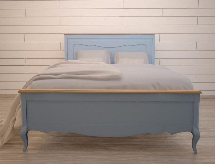 Голубая двуспальная кровать "Leontina" 180х200 - купить Кровати для спальни по цене 138452.0