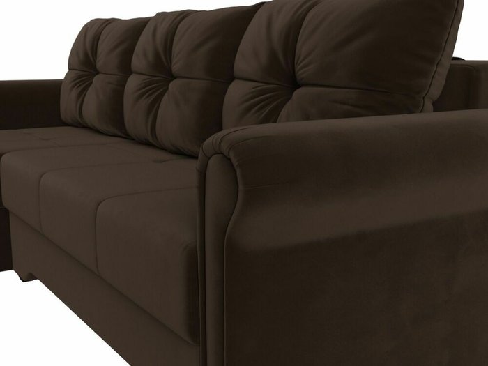 Угловой диван-кровать Леон коричневого цвета левый угол - лучшие Угловые диваны в INMYROOM
