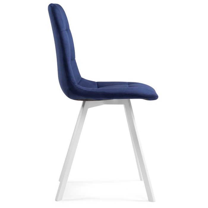 Стул Чилли синего цвета с белыми ножками - лучшие Обеденные стулья в INMYROOM
