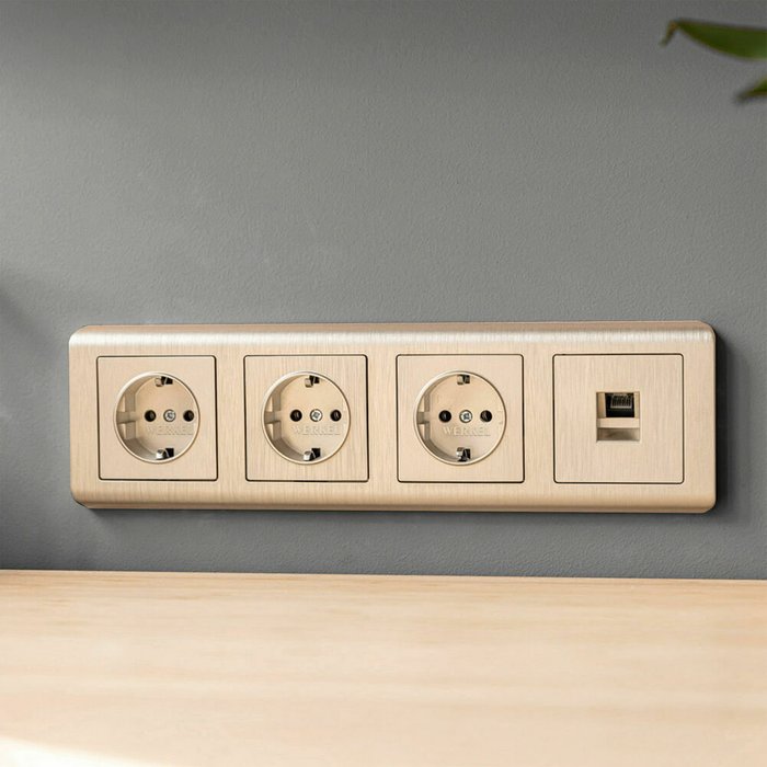 Розетка Ethernet RJ-45 шампань рифленый W1181010 - лучшие Розетки в INMYROOM Розетка Ethernet RJ-45 шампань рифленый W1181010 - лучшие Розетки в INMYROOM