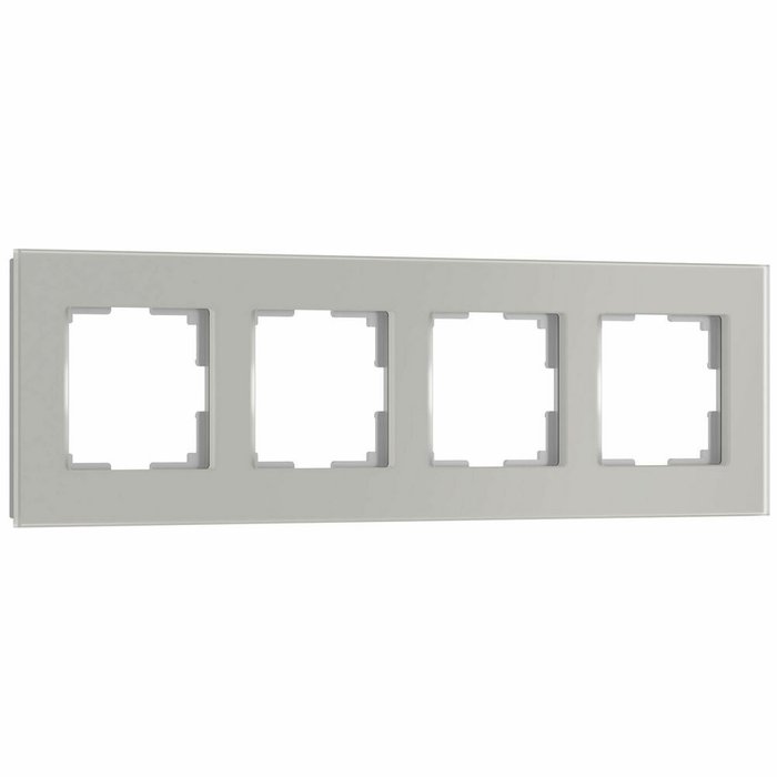 Рамка из стекла на 4 пост Senso дымчатый soft-touch W0043117
