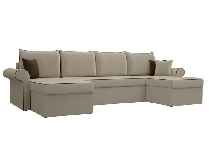 Угловой диван-кровать Милфорд бежевого цвета