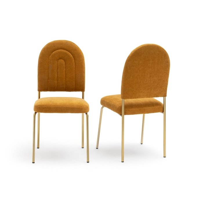 Комплект из двух стульев из велюра Rainbow желтого цвета - лучшие Обеденные стулья в INMYROOM