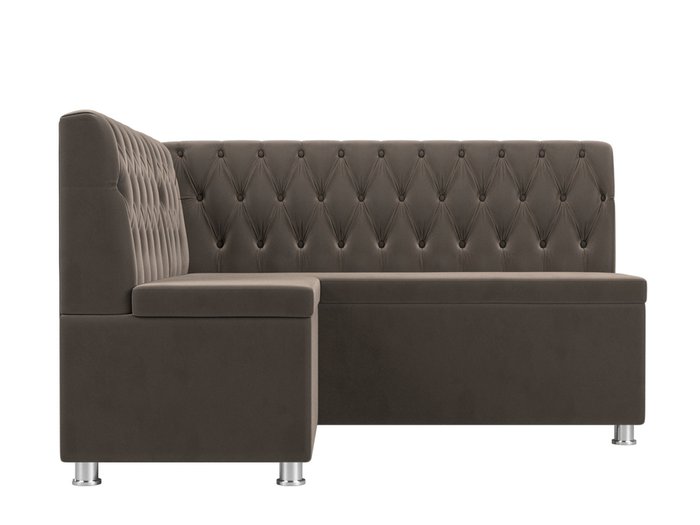 Кухонный угловой диван Мирта коричневого цвета левый угол - купить Угловые диваны по цене 38999.0