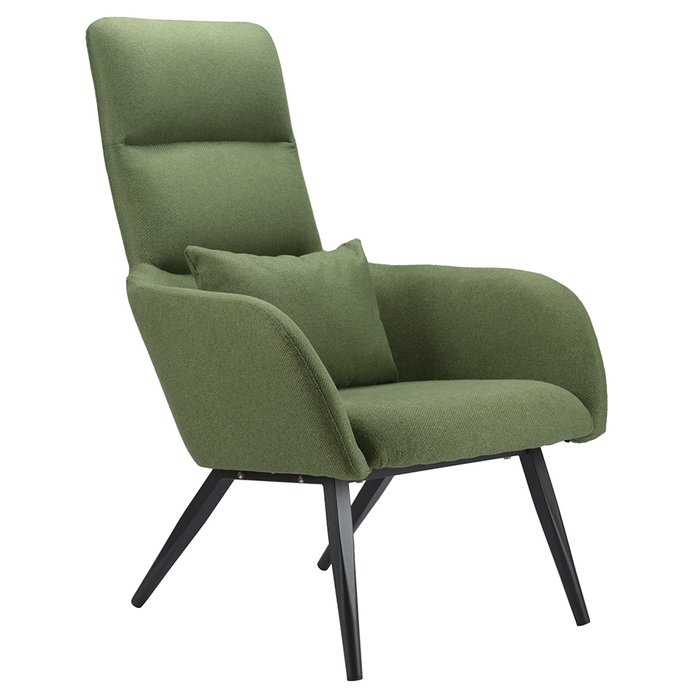 Кресло с подставкой для ног и подушкой Bridjet зеленого цвета