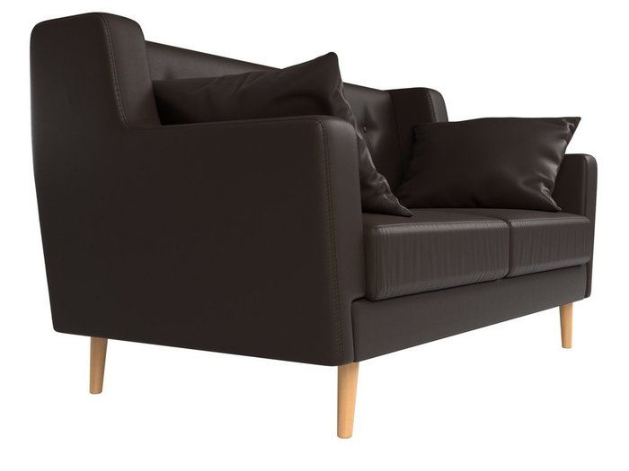 Диван Брайтон коричневого цвета (экокожа) - лучшие Прямые диваны в INMYROOM