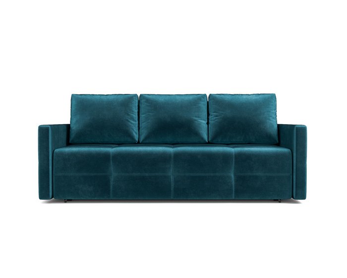 Прямой диван-кровать Марсель 2 сине-зеленого цвета - купить Прямые диваны по цене 37690.0