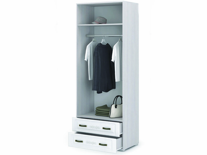 Шкаф двухдверный Медина белого цвета - купить Шкафы распашные по цене 20252.0