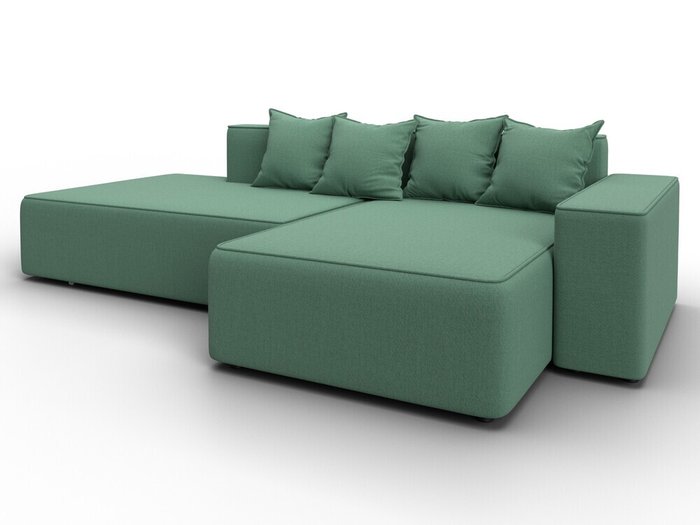 Угловой диван-кровать Лига-079 зеленого цвета правый - купить Угловые диваны по цене 58990 Угловой диван-кровать Лига-079 зеленого цвета правый - купить Угловые диваны по цене 58990