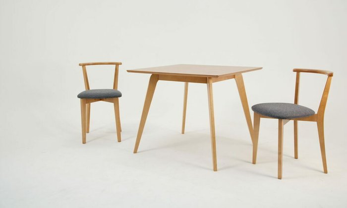 Набор из стола Arki М 100 и двух стульев Франк ПМ бежево-графитового цвета - купить Обеденные группы по цене 36880.0