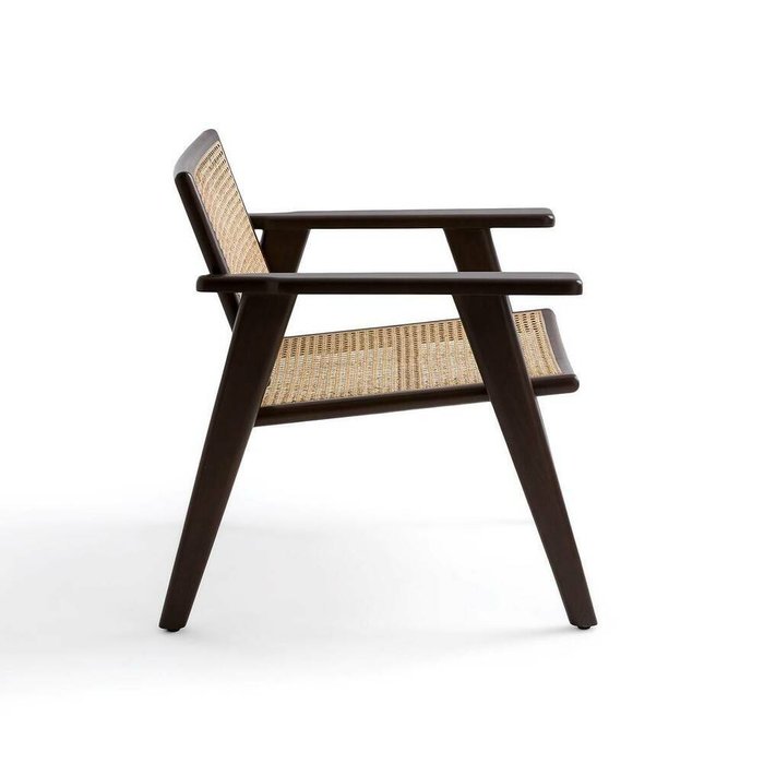 Кресло из бука и плетения Lons темно-коричневого цвета - лучшие Интерьерные кресла в INMYROOM