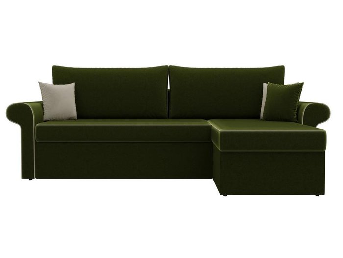 Угловой диван-кровать Милфорд зеленого цвета правый угол - купить Угловые диваны по цене 43990.0