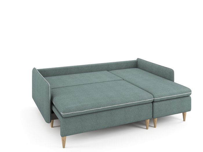 Угловой раскладной диван Ron правый мятного цвета - купить Угловые диваны по цене 68200.0