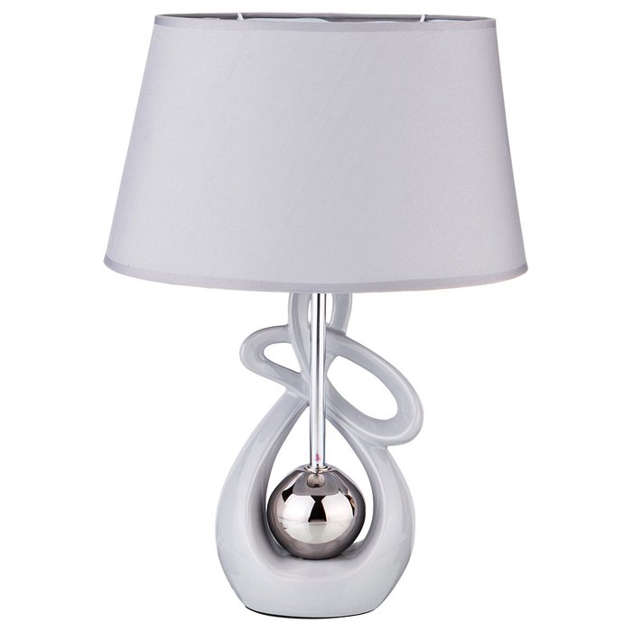 Настольная лампа бело-серебряного цвета