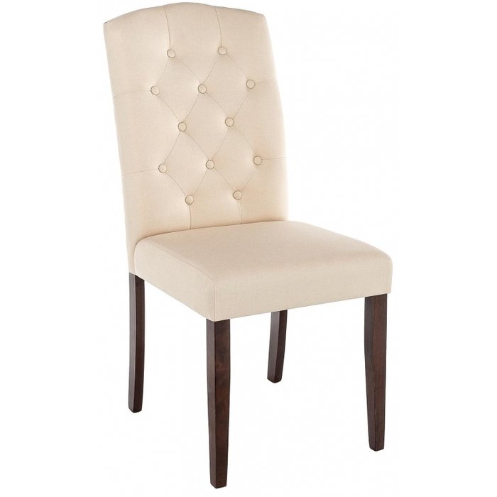 Стул Menson dark walnut fabric cream бежевого цвета Стул Menson dark walnut fabric cream бежевого цвета